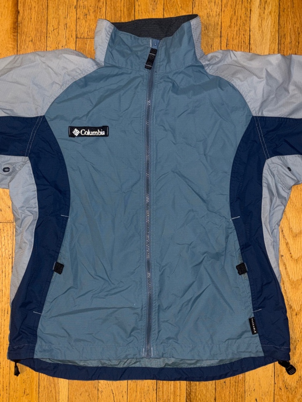 Columbia Women’s Wind Warm Up Shell Jacket - Blue & Gray Colorblock - Medium